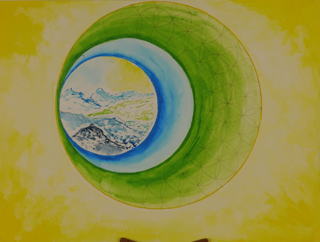 Ausblick schöner Ausblick - Bleistift und Aquarell