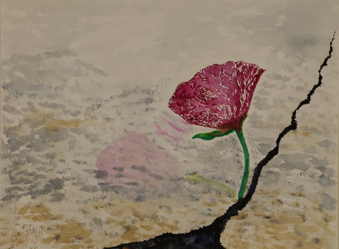Kraft der Natur Die Kraft der Natur findet ihren Weg - Aquarell