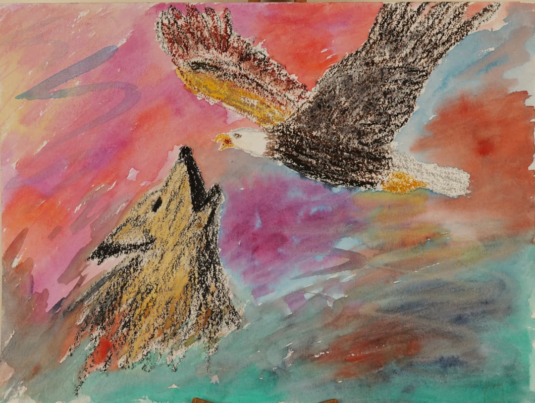 Wolf und Adler Doppelte Kraft durch Wolf und Adler